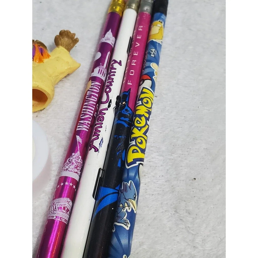Stationery Pencil Lot Of 4 Pencil Topper Sharpener Pokemon Batman Forever